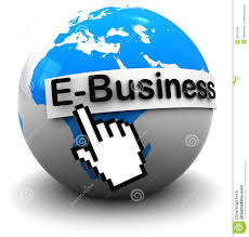 e-business logo with a hand-pointer